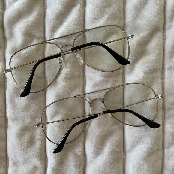 NWOT Women's Classic Aviator Style Fashion Metal Clear Lens Glasses - Picture 3 of 5